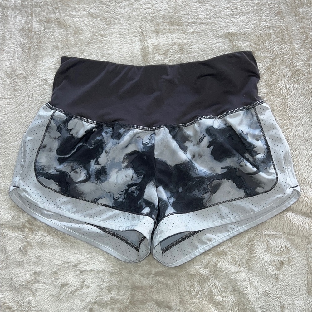 Champion Black and Gray Athletic Shorts with Camo Pattern